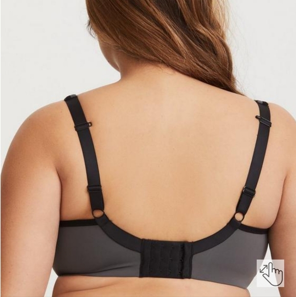 TORRID Active Woman's Gray Mid Impact Underwire Strappy Sports Bra Size 38DD. - Picture 3 of 11
